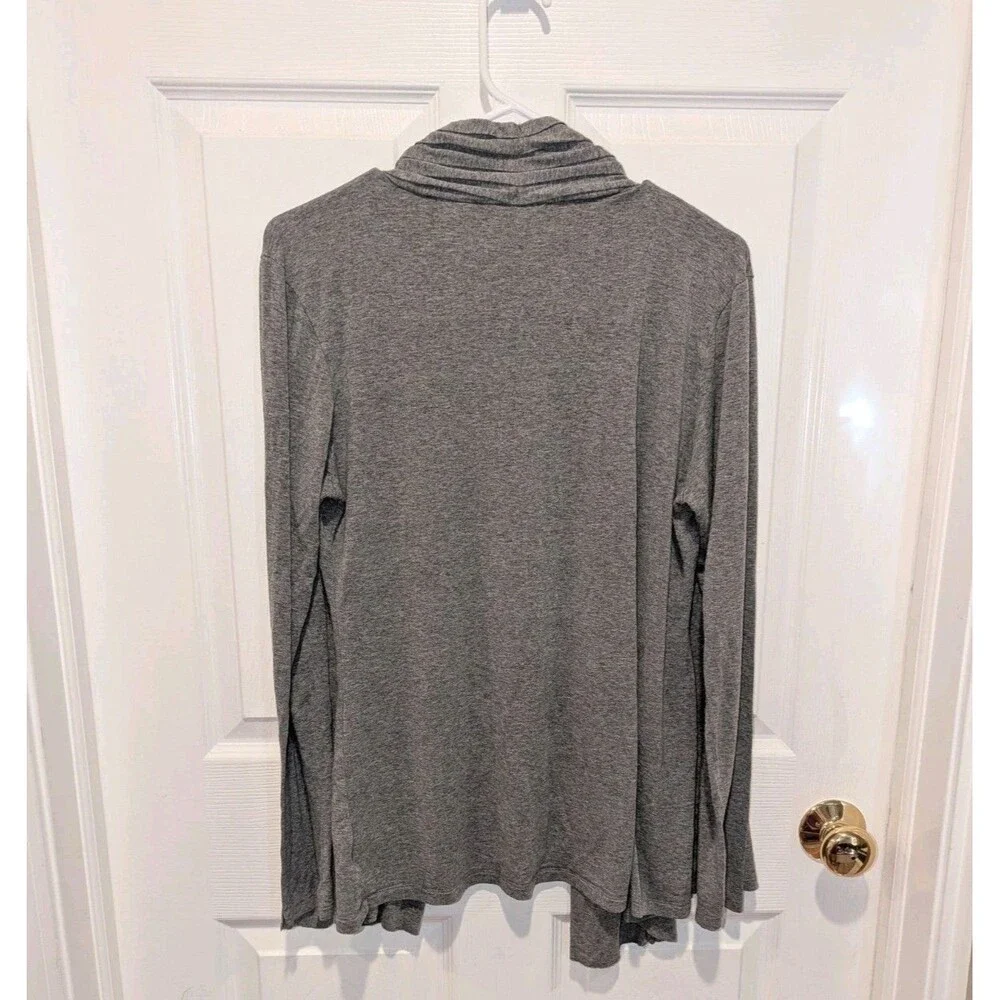 Minimalist Drape Open Front Soft‎ Gray Slub Cardigan Size XXL Cottagecore Cozy